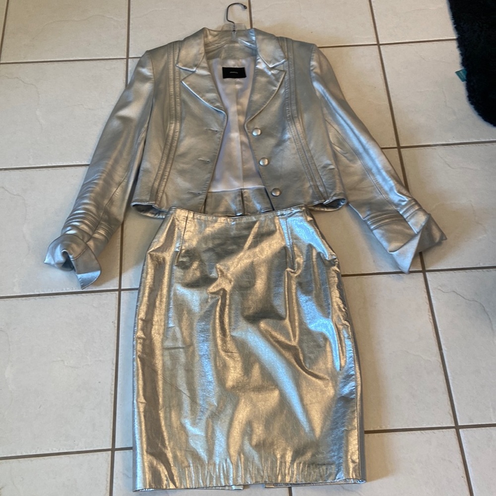 KENAR VINTAGE PENCIL LEATHER SKIRT